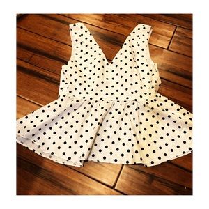 1. State Polka dot white Top S